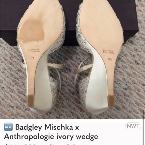 Badgley Mischka Jeweled Wedge NWT - Picture 3 of 5
